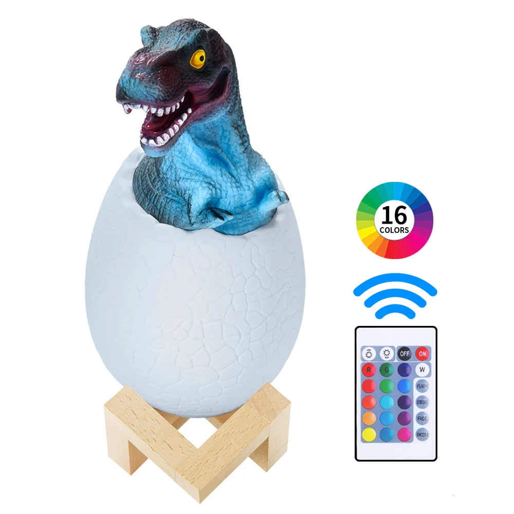 3D Dinosaur Lamp Dinosaur Toys Remote  Touch Control 16 Colors LED Night Lights for Kids