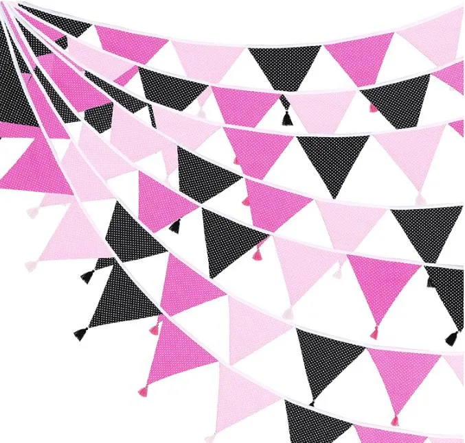 Party Pennant Flag Tassel Multicolor Spring Camping New Banner Birthday Baby Themed Party Banner Bunting Flags