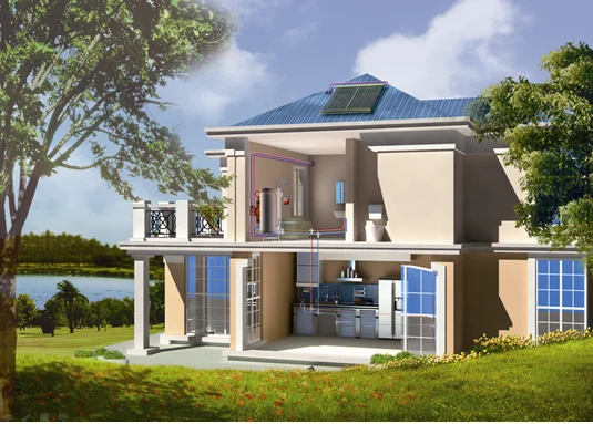 Solarway 300L Pressurized Split Solar Water Heating System with vacuum tube heat pipe solar collectors