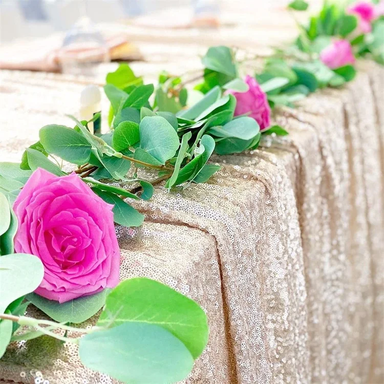 Amazon best-selling Round and rectangle Rose Gold Wedding Sequin Table Cloth