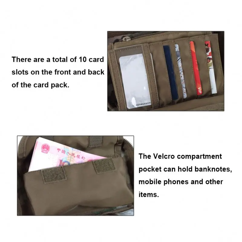 Outdoor Tactical Camouflage Clutch Bag 1000D DuPont Waterproof Clutter Storage Tote With Casual Coin Wallet Storage Pouch