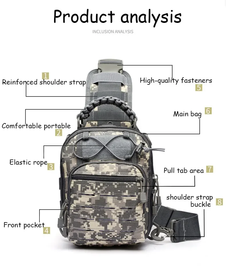 1000D Tactical Shoulder Bag EDC Outdoor Travel Backpack Waterproof Hiking Camping Backpack Hunting Camouflage Male Bags