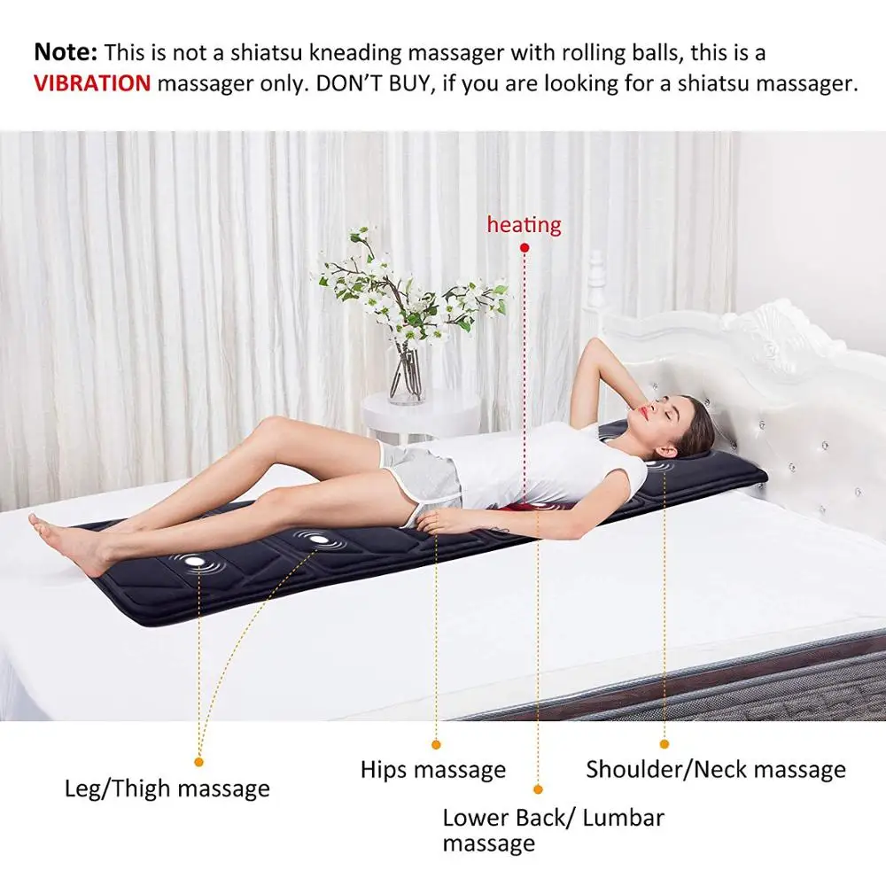 
Latest Korean popular full body High Quality vibration heat massage mattress bedroom shiatsu massage mattress 