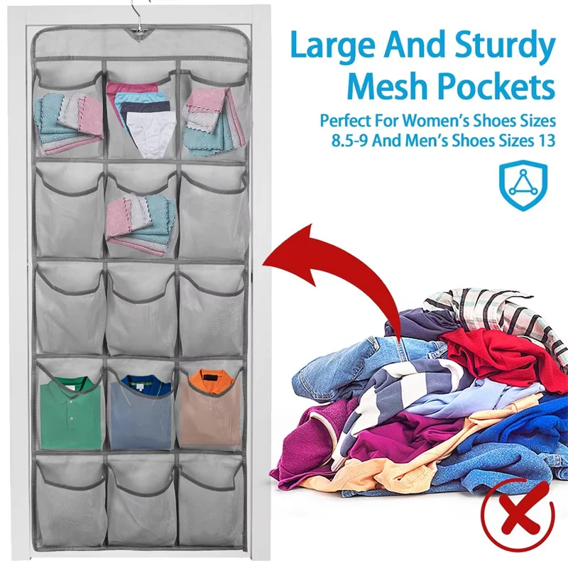 Custom Hanging Shoe Storage Bag Double-Side Closet Organizer Space Saving Wardrobe Holder for Clothes Shoes Organizer Bag