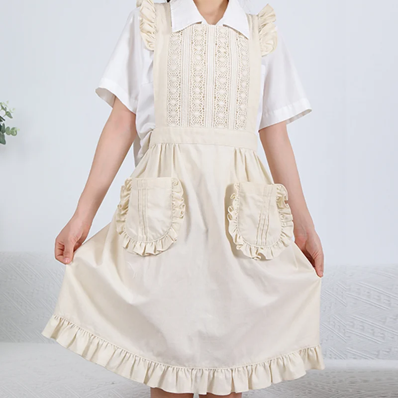 100% хлопковый Кружевной Фартук для кухни