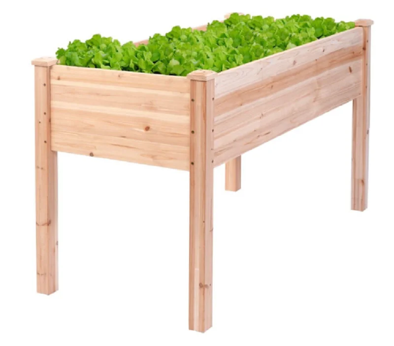 Vegetable Garden Raised Bed Planter Wooden Grow Elevated Kit Gardening Flower Patio Backyard Flowers Box Plants Cedar Wood