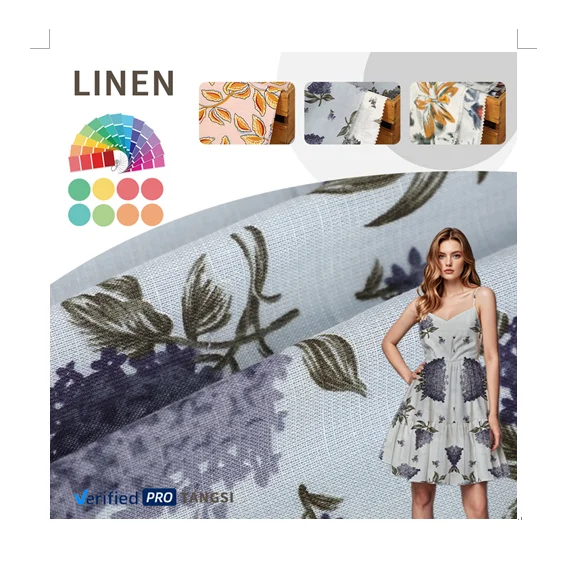 Lady color batch quality ramie cotton fabric wholesale linen shirting fabric summer shirts material stocklot woven dyed fabric