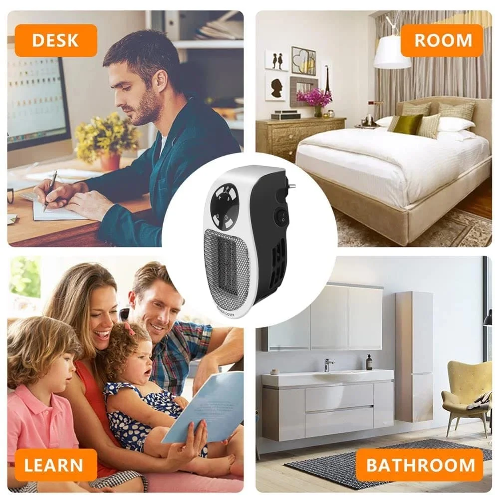 Winter Warm Bathroom Home Room Portable Room Electric Fan Heater 500W Plug In Mini Electric Heater