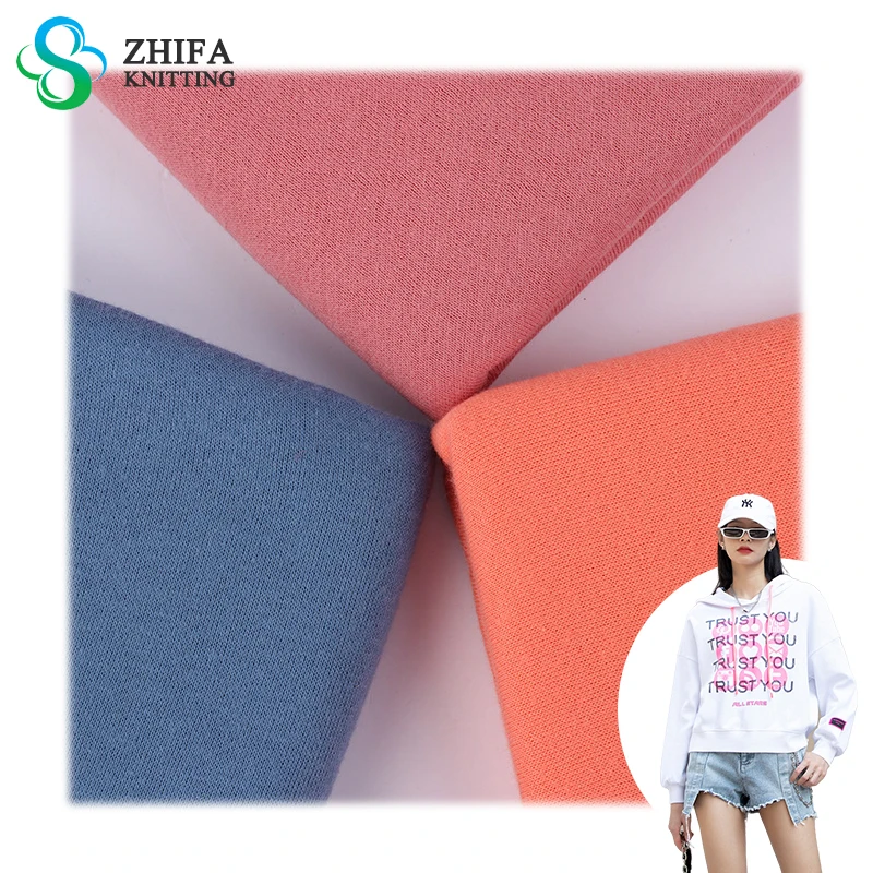 Zhifa Custom 26 Cvc 35% Polyester 65% Cotton Tc Sweater AB Plus Fleece Knitted Fabric