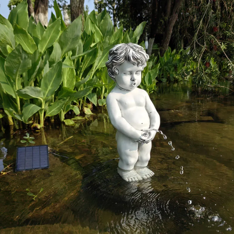 Customer Favorite Angel Sculpture waterfall fountain Garden Statue Angel Figurine Solar Water Fountain