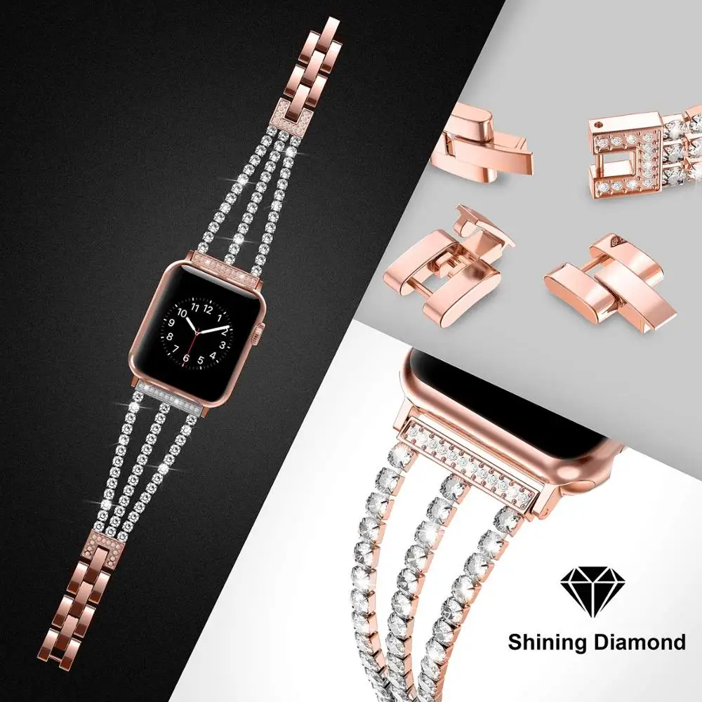 Браслет из нержавеющей стали для Apple Watch 6 5 4 3 2 1 40 мм