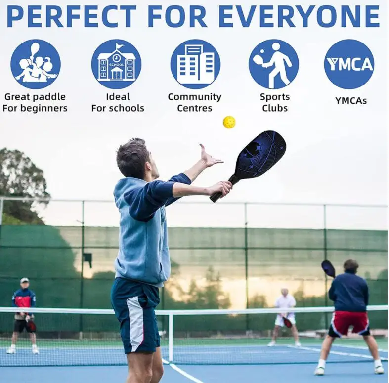 Professional pickleball paddle gen 3 custom carbon fiber graphite pickleball racket with polypropylene honeycomb core