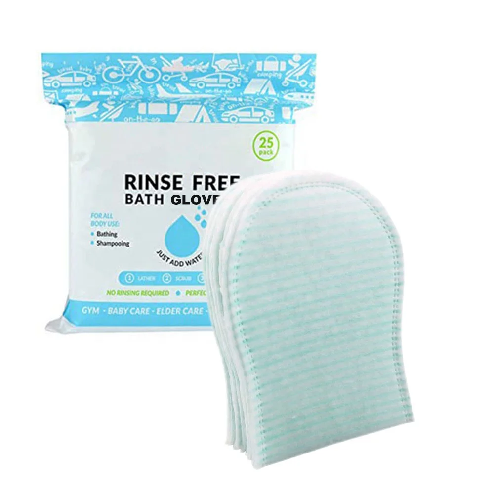 Hot-sale Skin Care Clean Wipes Hypoallergenic And Wash-Free Disposable Mitten-Shaped Pre-soaped Glove Bath Wipes Or Washcloth