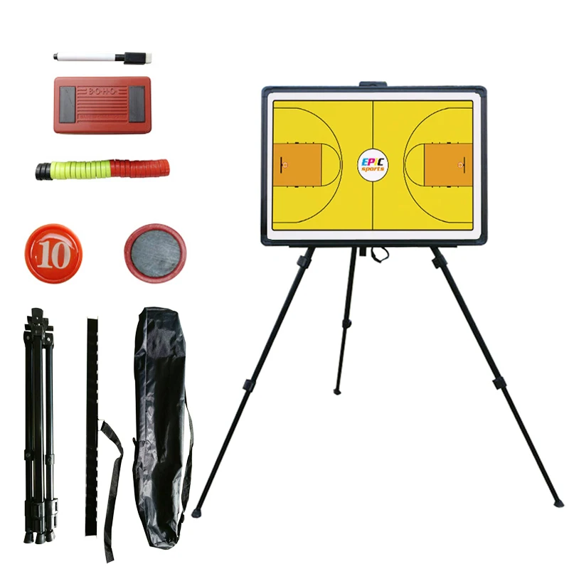 Basketball coaching tactical board with tripod stand marker pen eraser dry