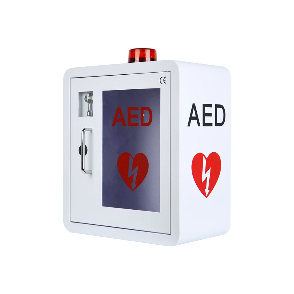 Steel AED Defibrillator Wall Mounted Storage Cabinet for first aid use