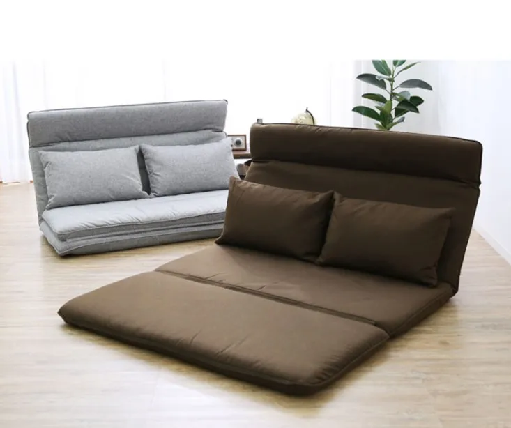 Soft Fabric Adjustable Lounge Folding Chair Tatami Folding Single Small Sofa Bed