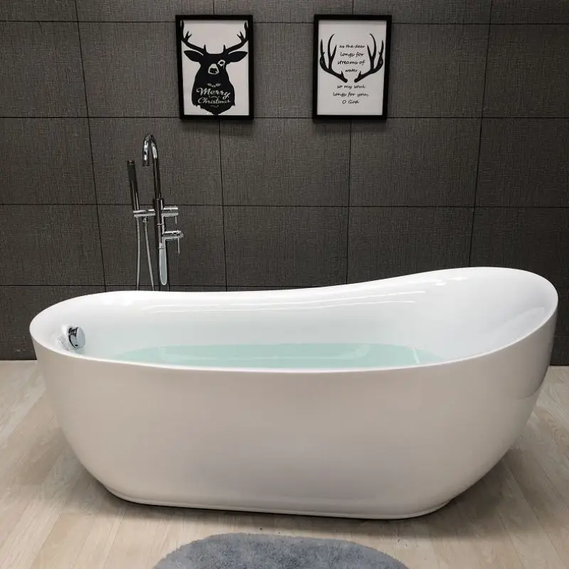 Modern European Design Rectangle Solid Surface Artificial Marble Stone Acrylic Freestanding Soaker Bathtub