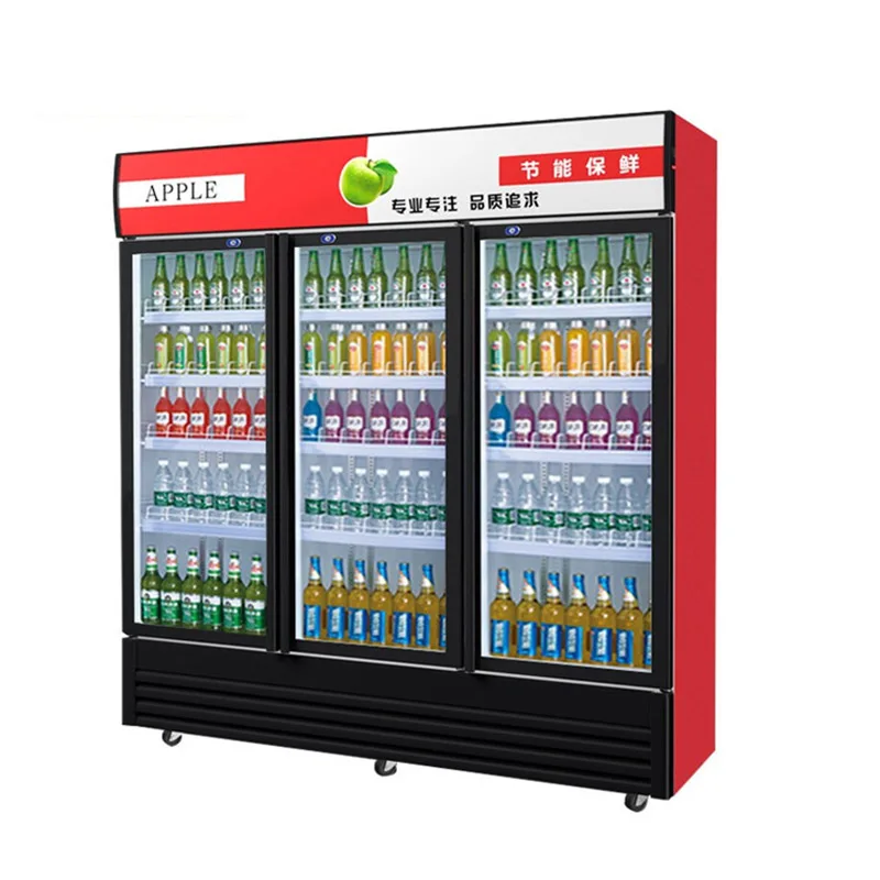 Supermarket Glass Door Stand Up Upright Showcase Freezer Commercial Refrigerator Freezer Stand Up Freezer With Glass Doo