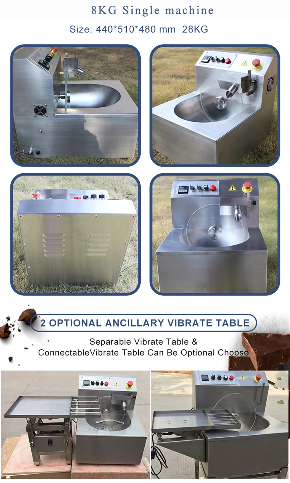 Автоматическая машина для горячего расплава шоколада из нержавеющей стали 8 кг