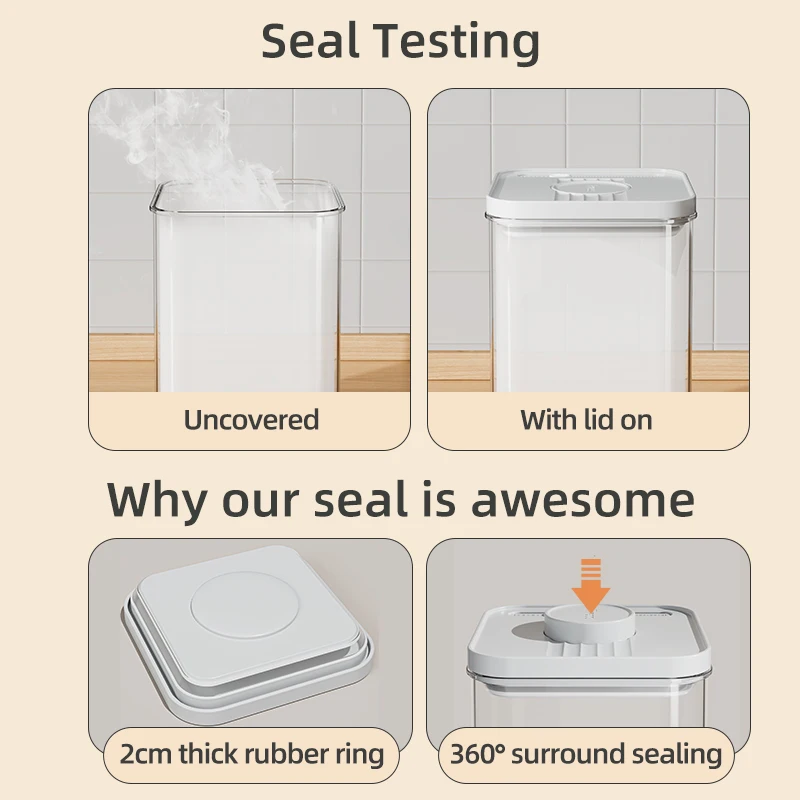 Kitchen Airtight Sealed Plastic Pantry Organizer Dry Food Cereal Box Meal Prep Container Stackable Storage Pot Containers