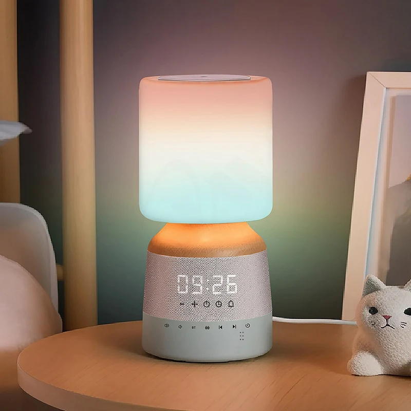 Smart Wake Up Light Sunrise Alarm Clock Home Electronic Clock Sunrise With FM Radio Bedroom Bedside Night Light