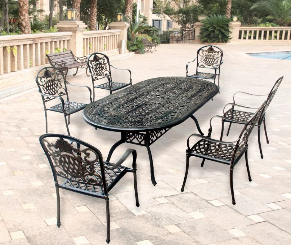 Outdoor Dining Table and Chair Modern Garden Furniture Set Luxury Commercial Hotel Restaurant Frame Style Living furniture