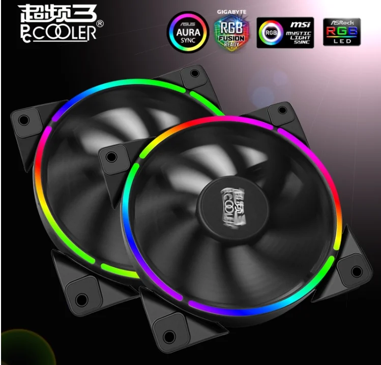PCCOOLER rgb вентилятор 120 мм с контроллер вентилятора 5v 3pin Поддержка процессоров intel и AMD для игр