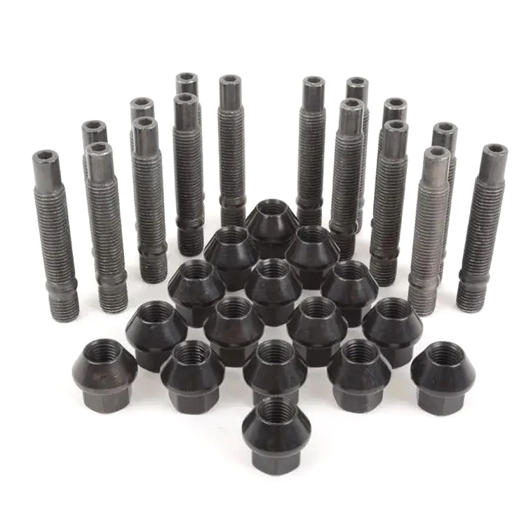 Custom manufacture steel serrated wheel lug conversion stud