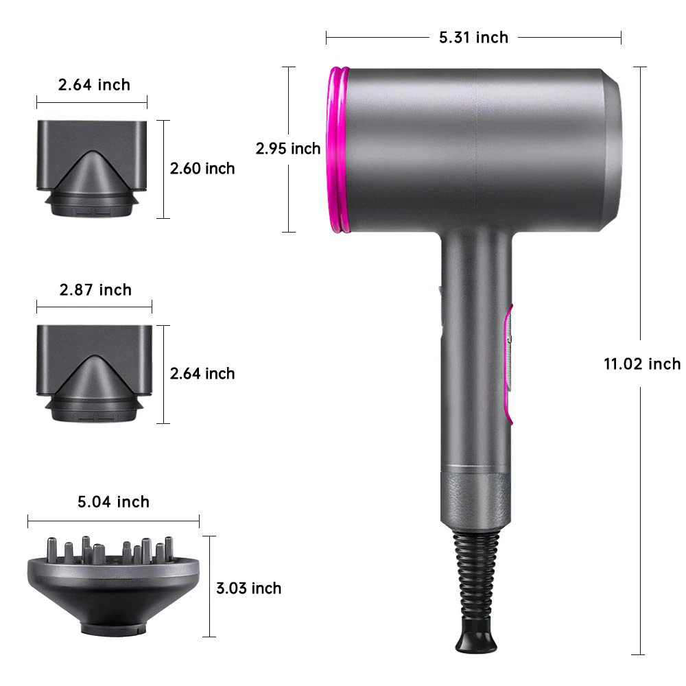 1800W Professional Hair Dryer Negative Ion Hair Blow Dryer BLDC Brushless High Speed Hair Dryer For Salon
