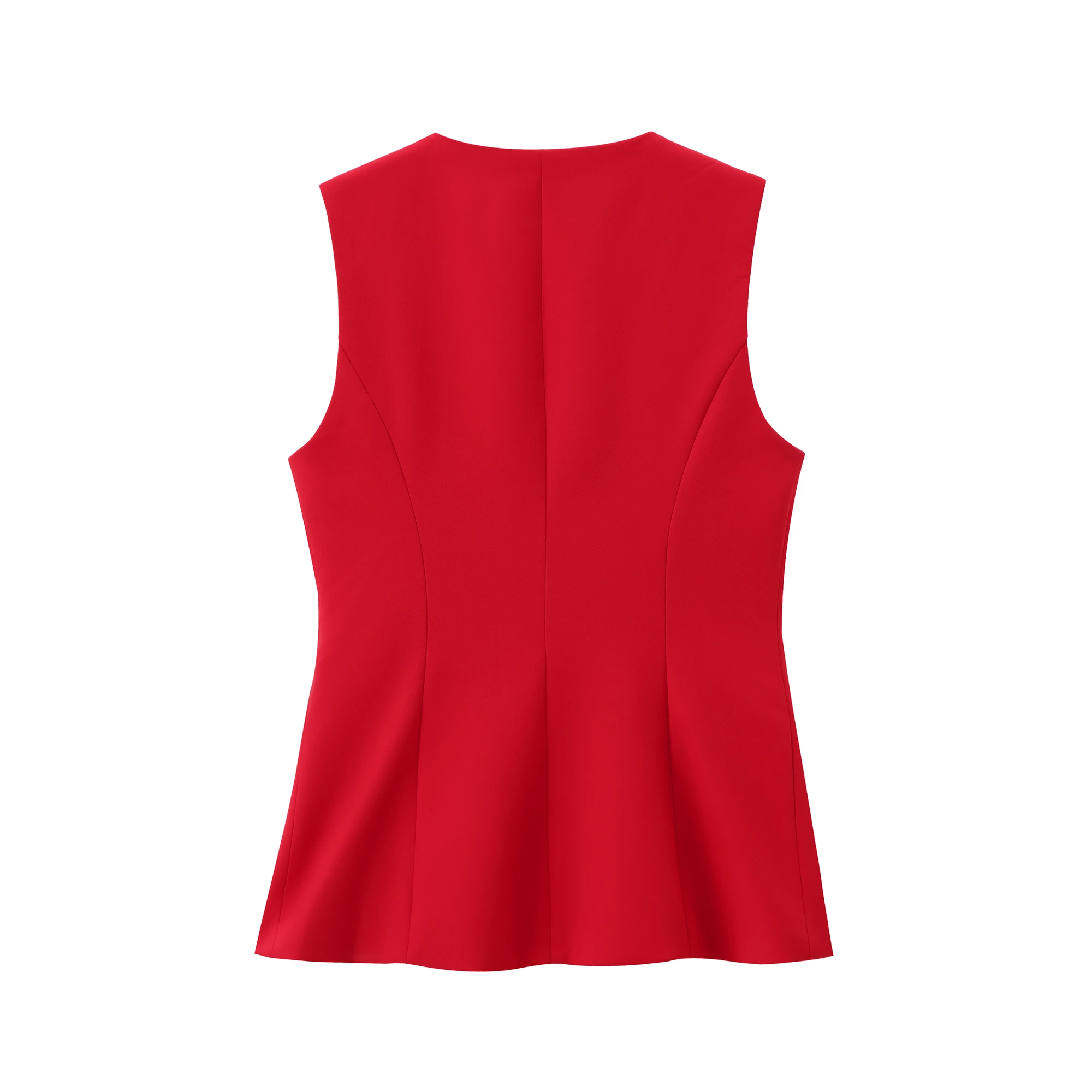 Square collar 4 colors double breasted casual fashion vest waistcoat for women