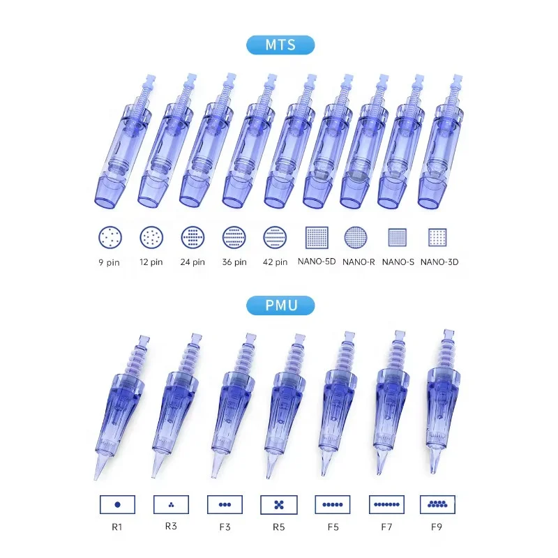 Disposable micro Dr Pen A1 Blue Needles with Cover 9/12/24/36/42 Pins Needle Cartridge Derma Pen Microneedling Cartridges