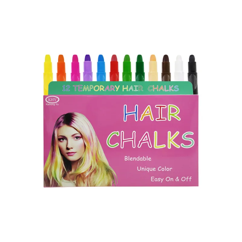Customized Disposable Dyeing Stick Temporary Dyeing Set of 12 Color Hair Chalk