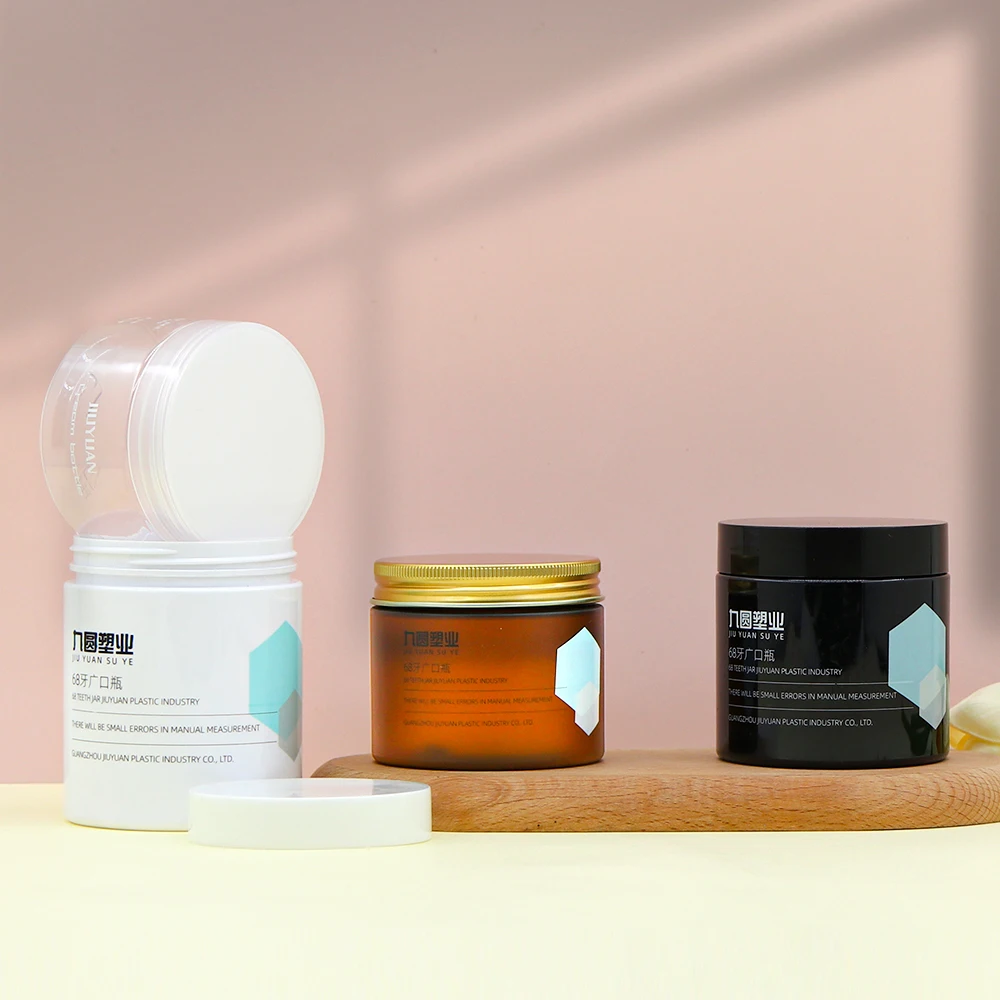 Factory Direct Sale 68mm 50 80 100 120 180 200 250 300 400 500ml Food Honey Cookie Food Jar With Lid Clear PET Spice Plastic Jar