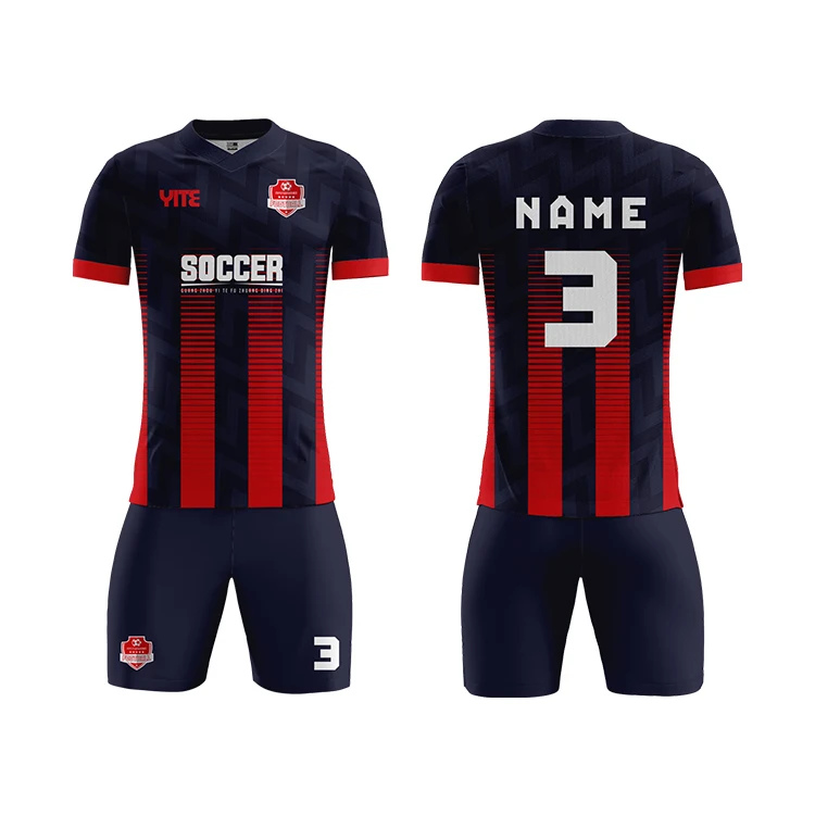 Custom black red soccer jersey football uniform design club soccer uniforms soccer wear