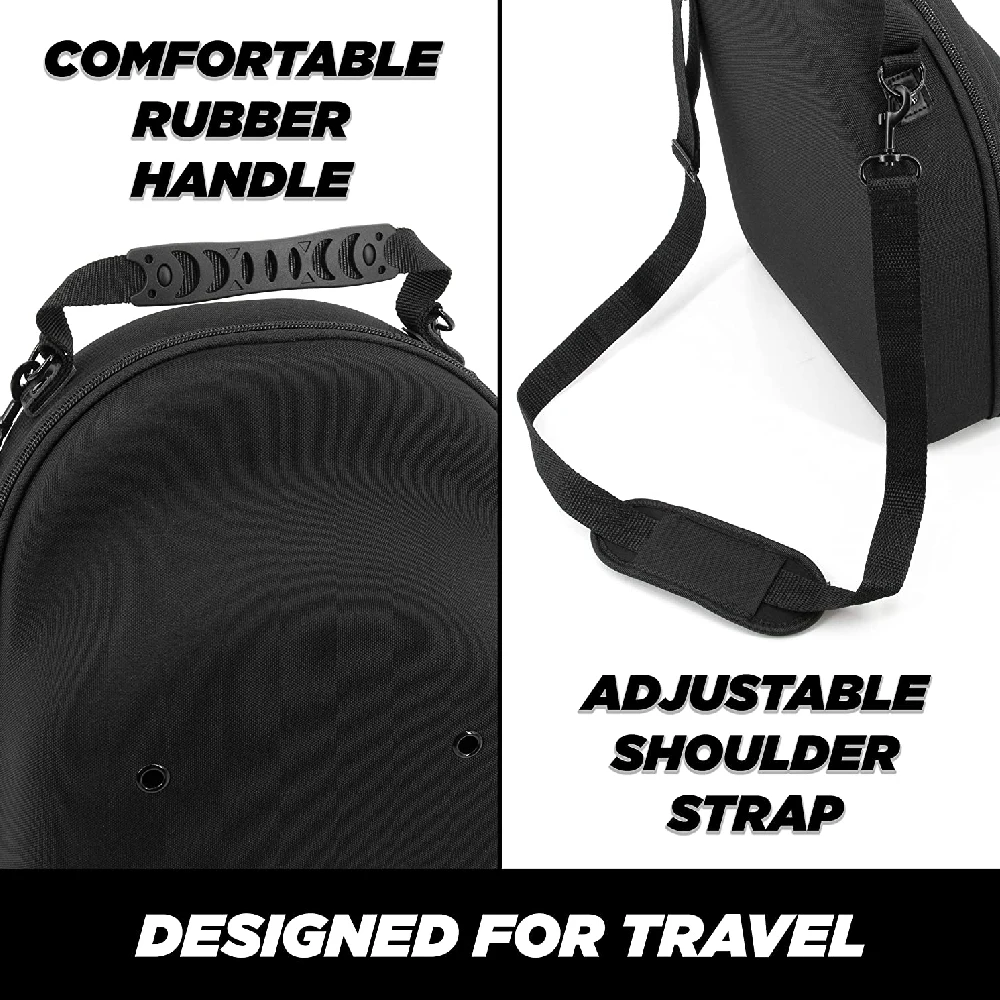 EVA Hat Travel Case for up to 6 Baseball hats With Hard Shell Exterior, Adjustable Shoulder Strap and  Carry Handle