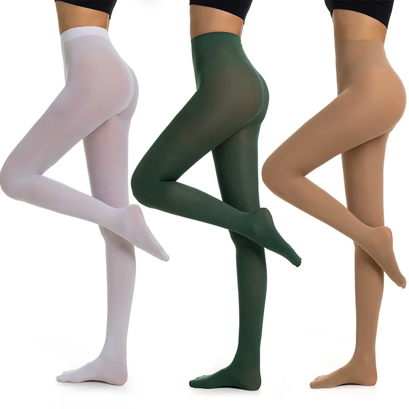 40D Plus Size Opaque Tights Women Soft Silky Solid Color Footed Dance Pantyhose