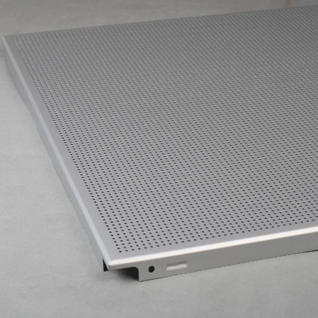 Clip-in Fireproof perforated design metal drop ceiling tin tiles 2x2