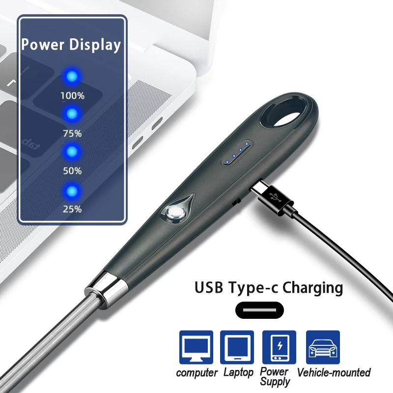 Factory Direct Supply Free Sample Long Flexible Rechargeable Flameless Electric Kitchen Plasma Candle Lighter for Candle