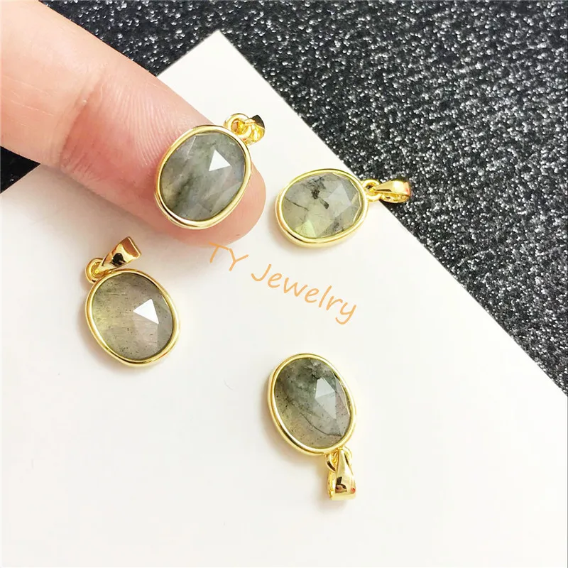 labradorite semi preciouse stone oval pendant  buckles pendant charm for Jewelry DIY for choker for earring