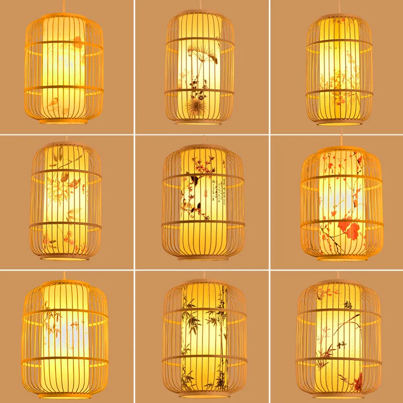 Customized high quality natural Rattan hanging lamp decorative light rattan lantern lamp for hotel