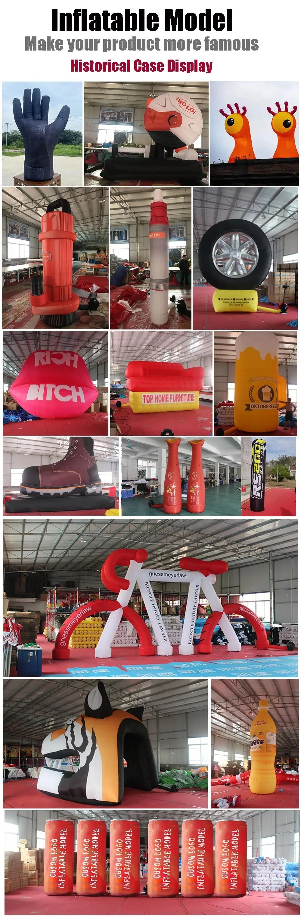 Free Design Custom Logo Tire Inflators Inflatable Toys Accessories Promotional Advertising Inflatables