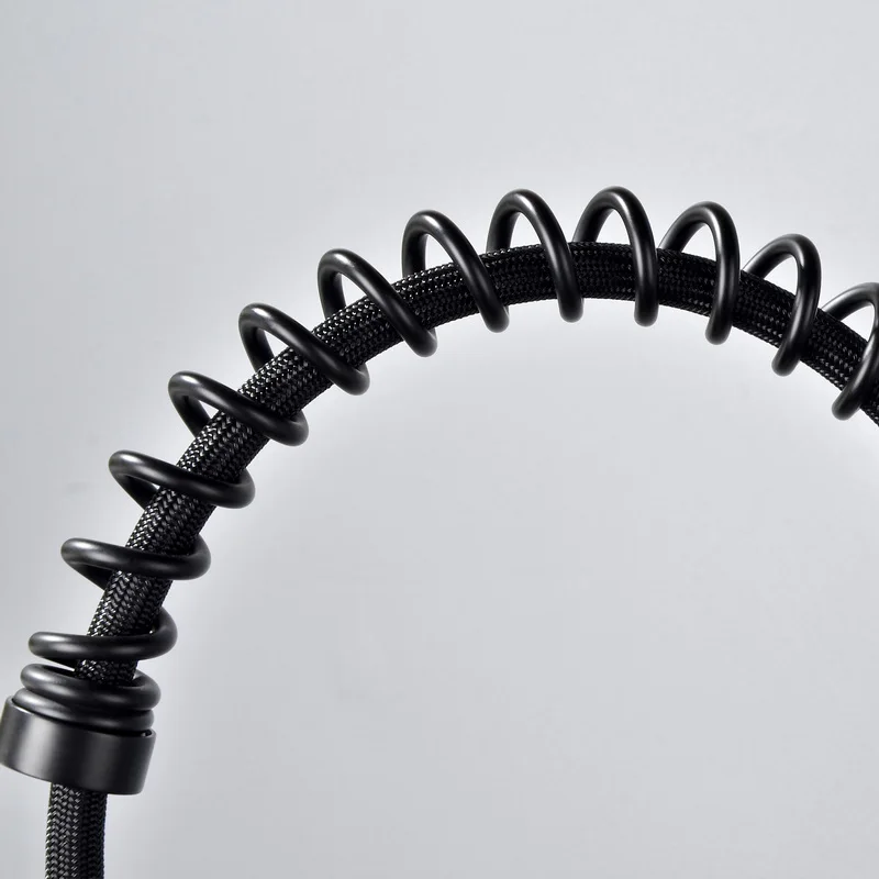 UPC cUPC NSF american standard single handle brass matte black pull down kitchen sink faucet with sprayer for kitchen sink