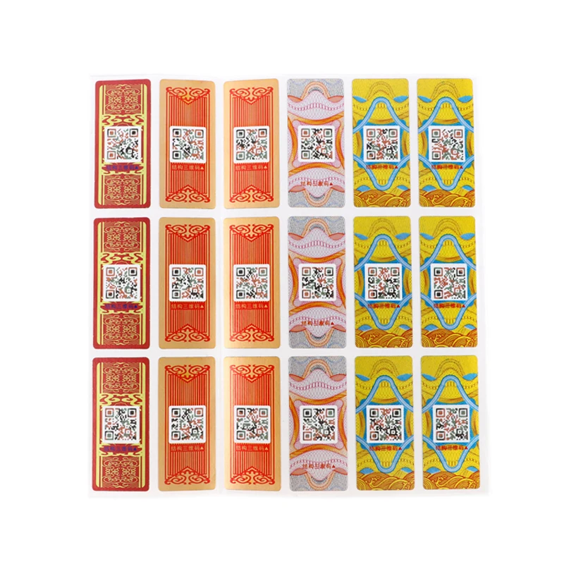 Wholesale Wine Case Tamper Evident Security Tag Custom Anti-counterfeiting Die Cut Self-adhesive qr code Sticker Seal label