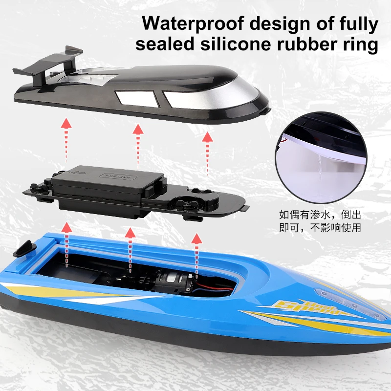 2.4g Large Remote Control Fast Boat Toy Electric Plastic Outdoor AA Battery Rc Charger Kids Accessory Plastics Box 14 Years & up