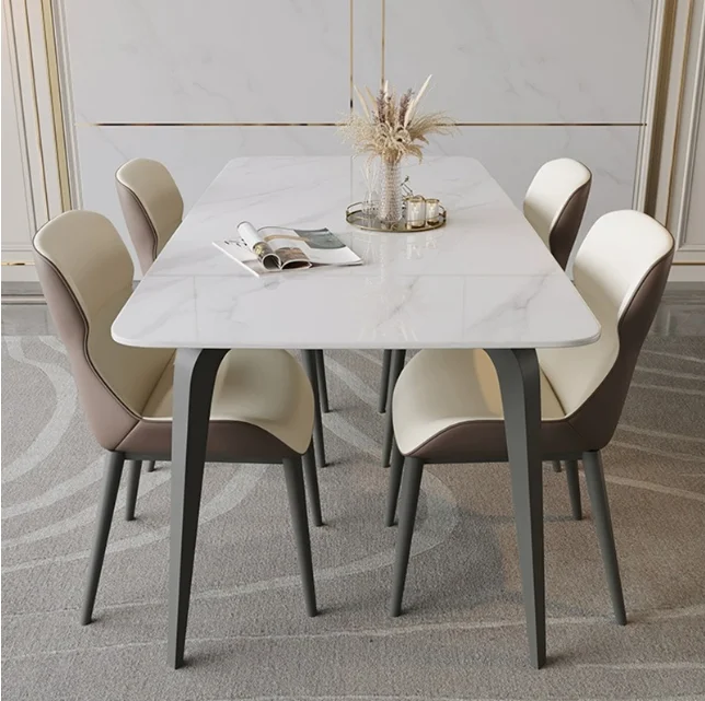 Italian Light Luxury Dining Table  Sintered Stone Slab Table Rectangular Household Small Unit Dining Table