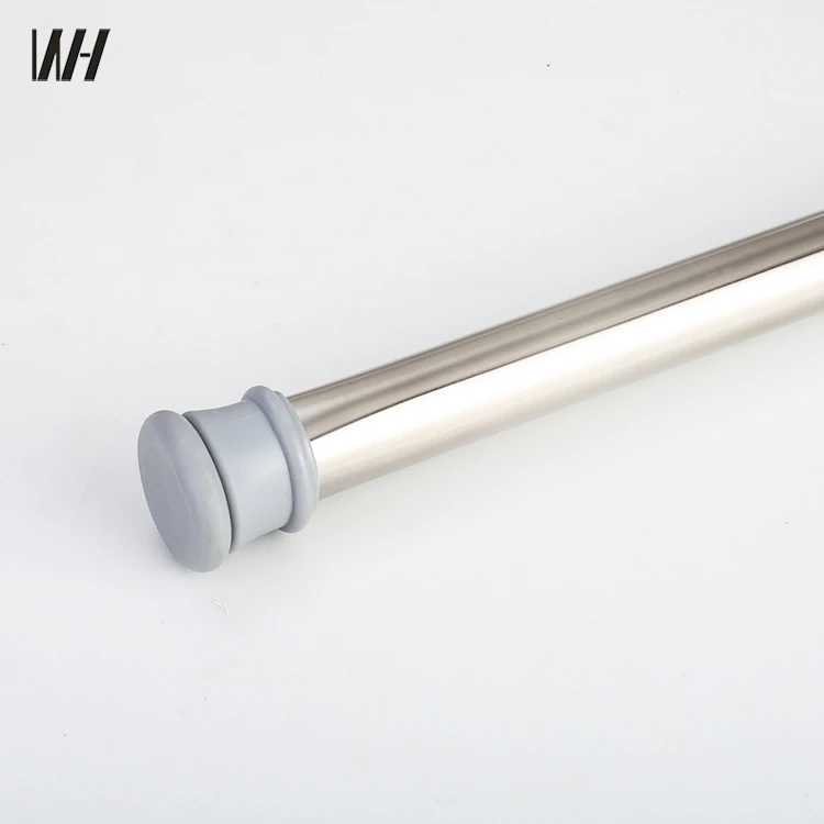 Shower Curtain Rod Set Metal With Iron Rod No Drill Ceiling Support Gold Bedroom Bathroom Accessories Polished Curtain Rod Knob