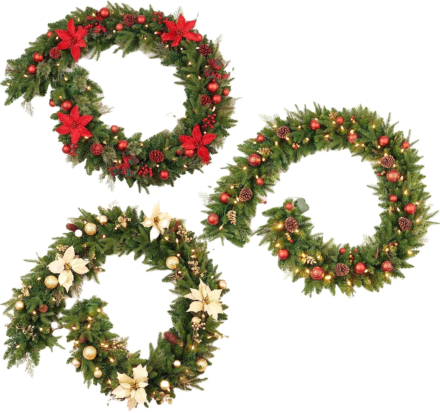 Hot Sale Artificial Rattan Wreath Vines Garland Flowers Christmas Garland Party Decorative Christmas Garland Decoration