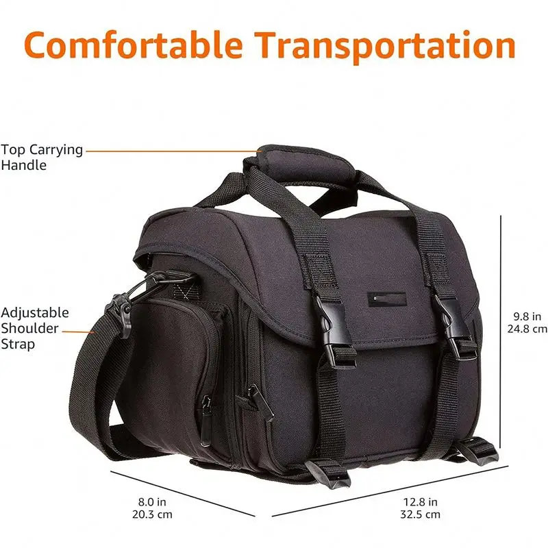 Free Sample Waterproof Canvas Camera Case with Rain Cover for Women and Men Vintage Padded Camera Shoulder Bag