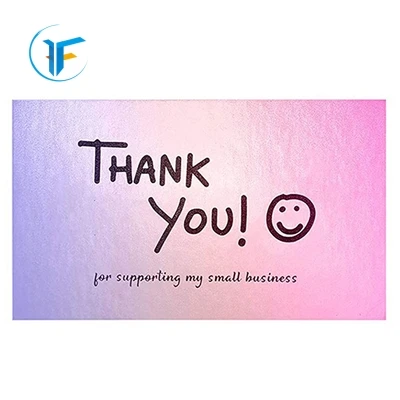 Wholesale 50pcs laser thank you cards 9*5cm decoration business gift card Thank You For Supporting Small Business Cards