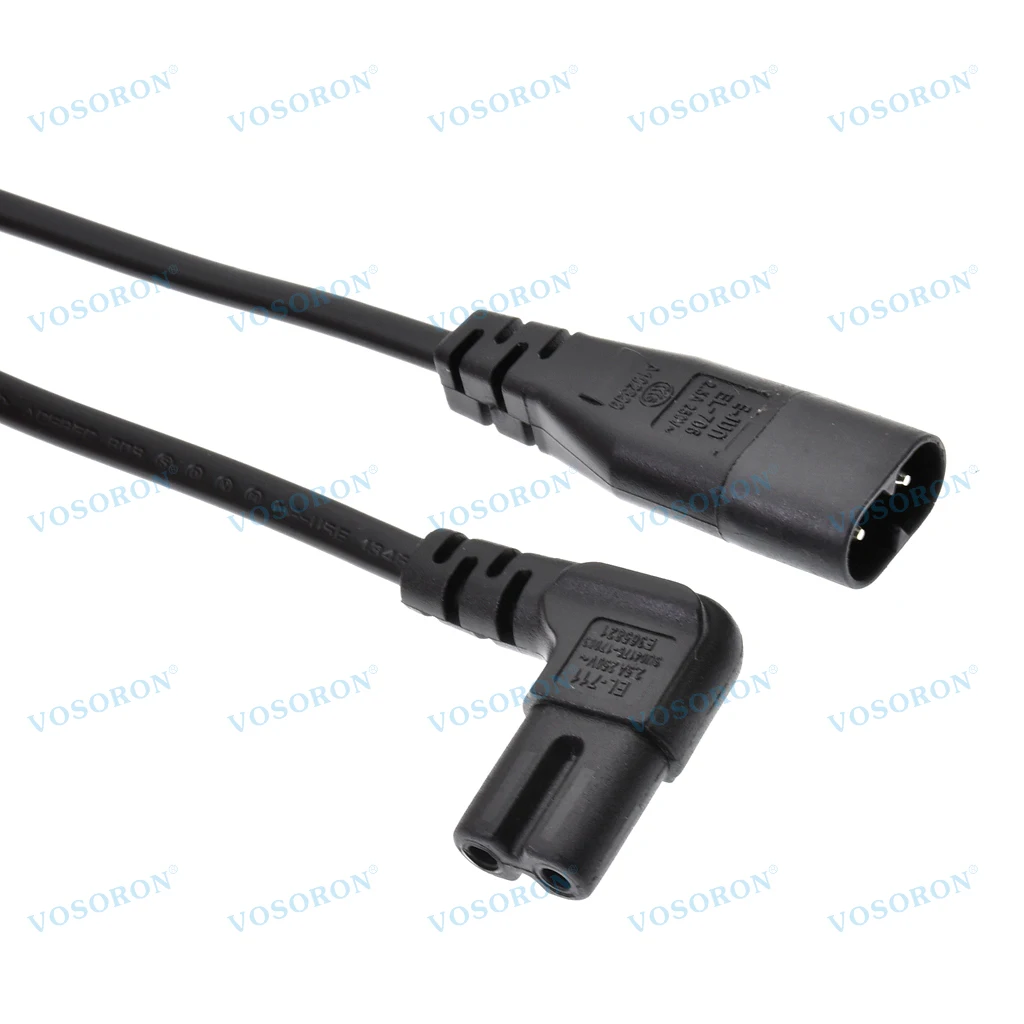 IEC 60320 C8 Plug to L-Shaped C7(Figure 8) Receptacle Male to Female Extension Power Supply Main Adapter Cable